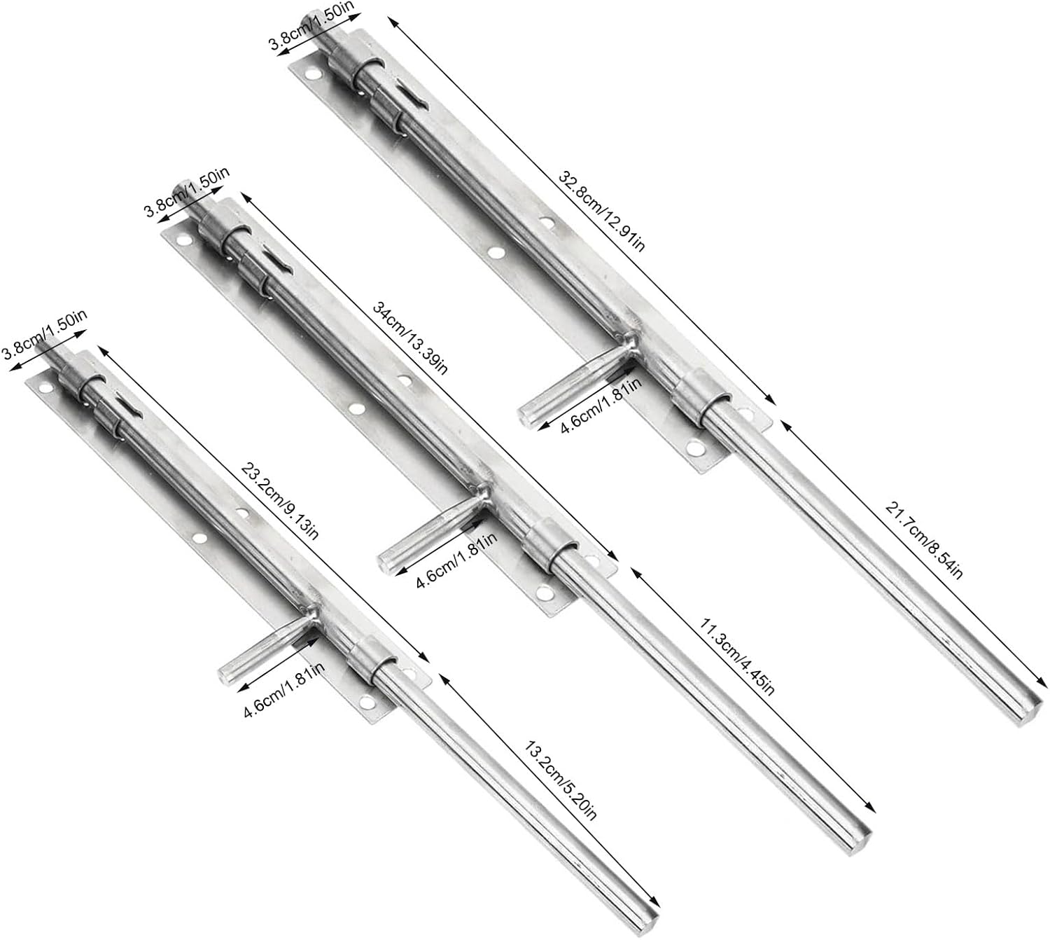 Heavy Duty Rust Steel Bolt Latches for Garage Door Security Locking Upgrade Rusts Steel Bolt