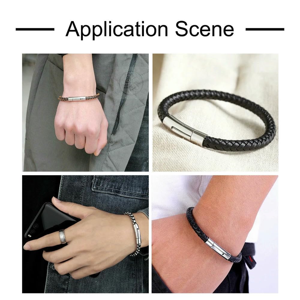 Lot de 10 à 20 fermoirs à baïonnette en Acier Inoxydable, Trous de 3/4/5/6 mm, fermoirs à Pression pour Bracelets en Cuir, Accessoires de Fabrication de Bijoux