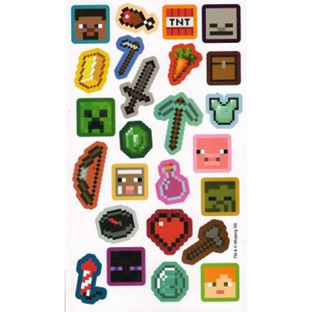 Pyramid International Multi Minecraft (Assortment) 25Pc Reusable Paper Stickers