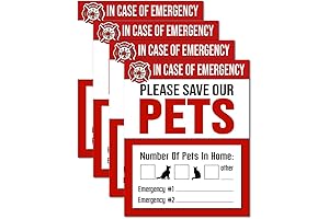 PET RESCUE DECAL - 4" x 5" Emergency Pet Window Sticker