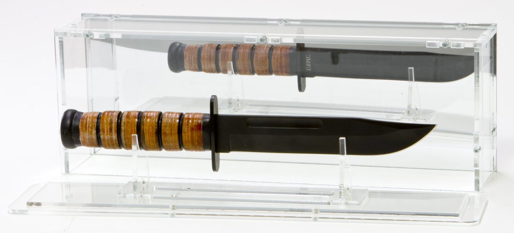 SORA Vetrina espositiva per coltello con pannello posteriore a specchio e supporto per coltello separato/indipendente