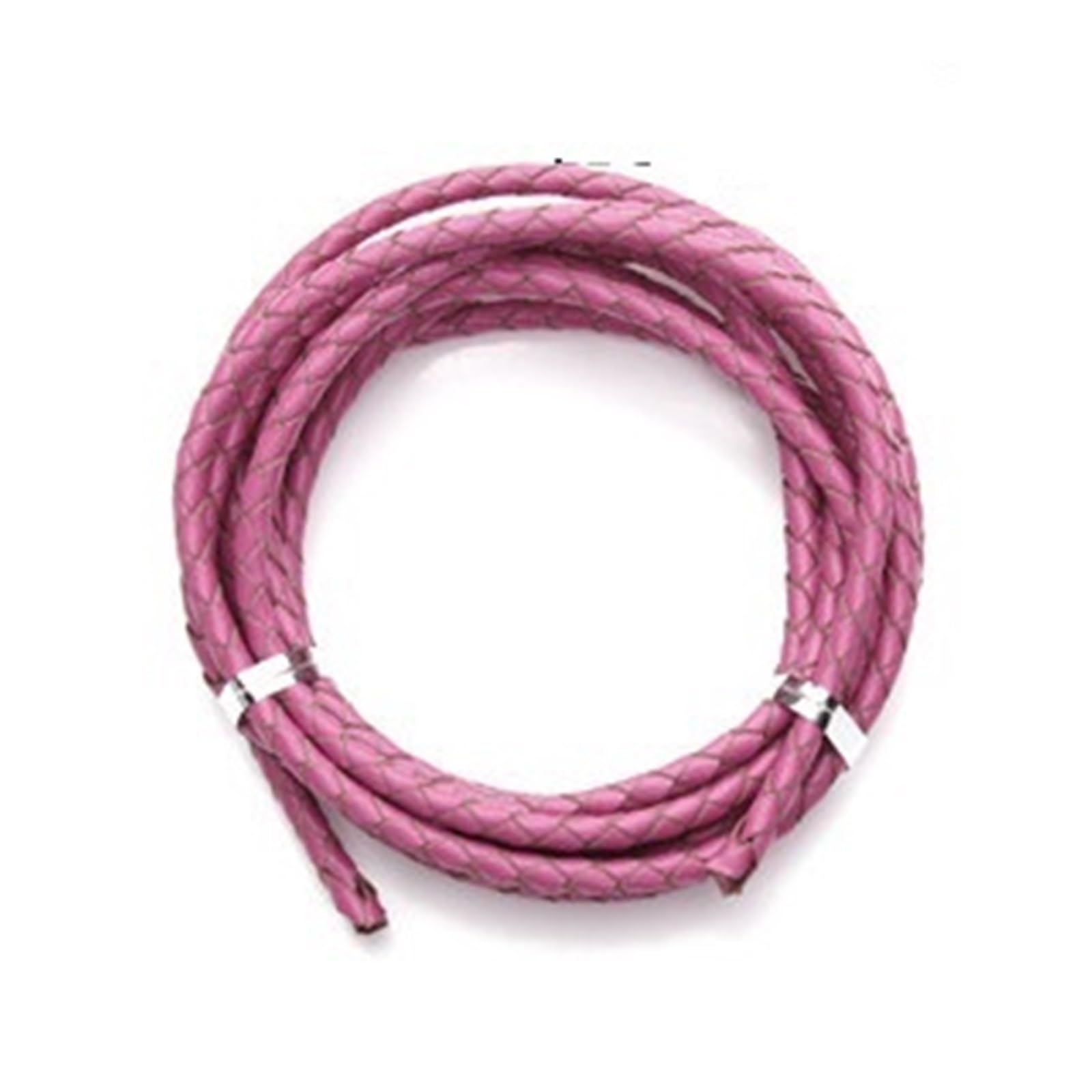 Leather Necklace Cord, Braided Leather Cords Multicolor 3-4mm 2m Per Lot For DIY Jewelry Making(Hotpink,3mm)