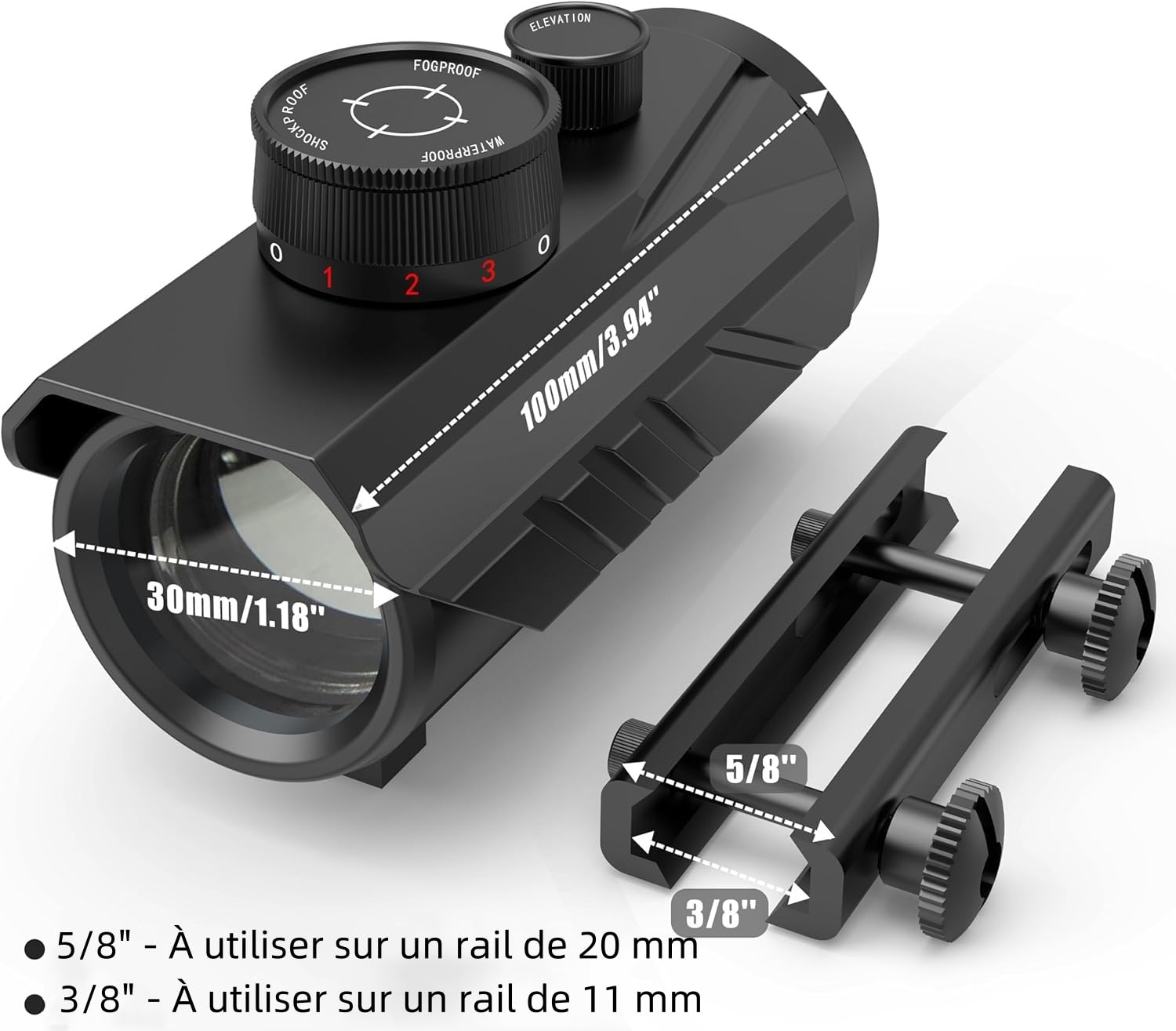 KinZon Tactical Reflex Sight 1x30mm | Red Green Blue Dot | 3 MOA Reticle | Multi-Coated Lens | High Light Transmission | Picatinny Rail Mount | Fits 11/20mm Rails