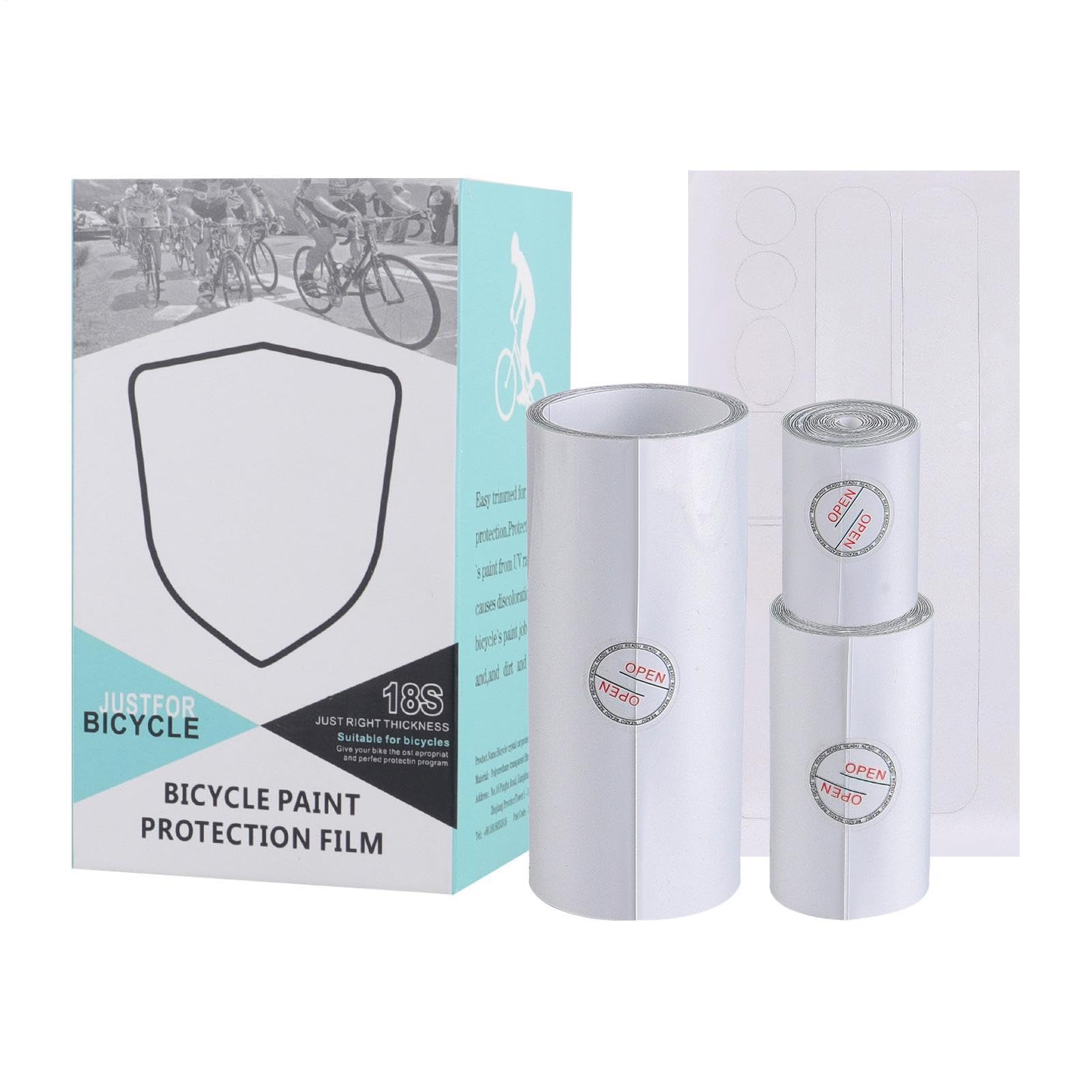 Nastro protettivo per bici, Scudo in PVC trasparente per deflessione degli impatti, Materiale antigraffio in PVC trasparente con funzione di rimozione senza residui, Avvolgimento bici pe