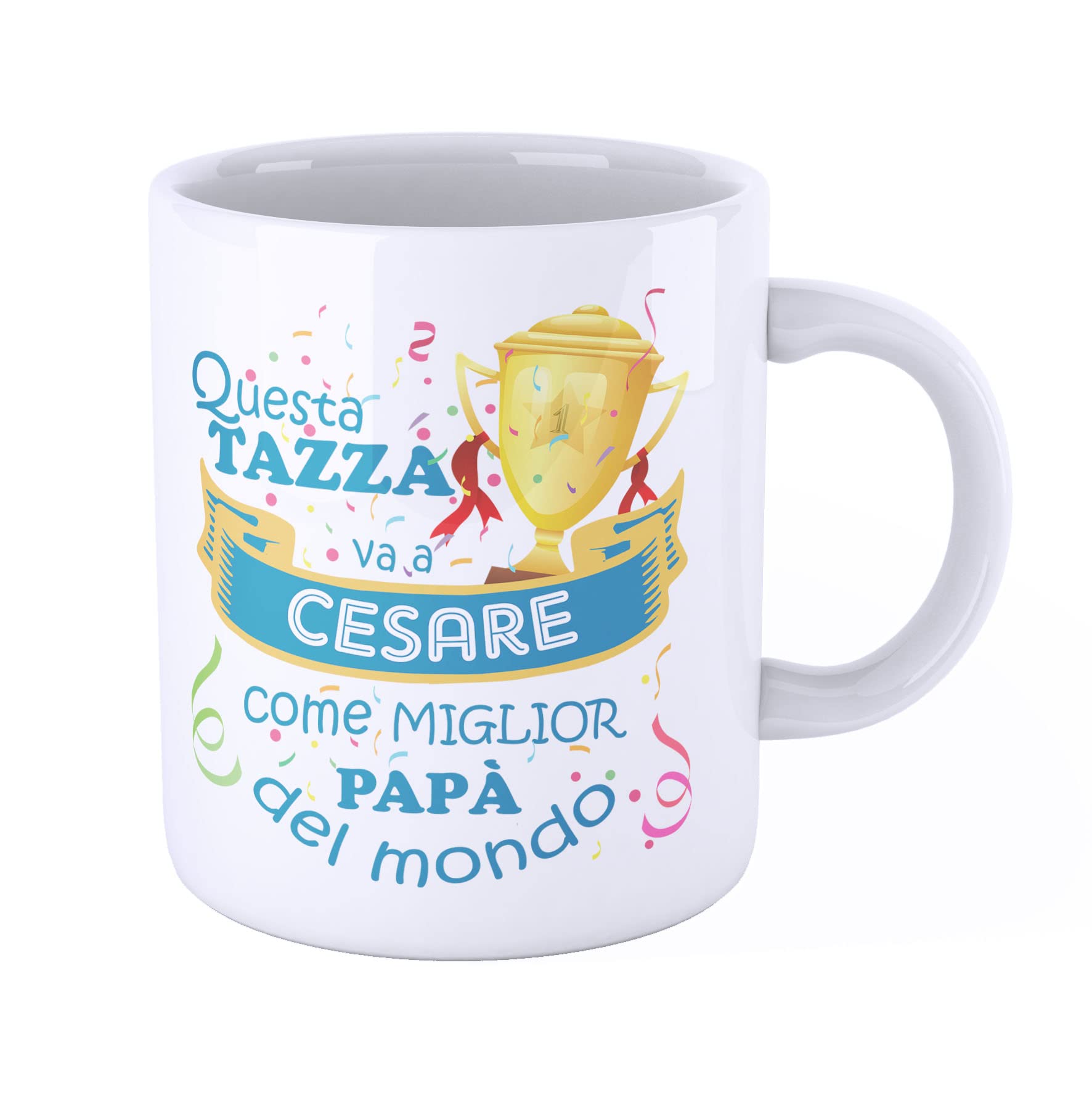 iMage Tazza Mug con nome Cesare questa tazza va a Cesare - come miglior papà del mondo - Festa del Papà