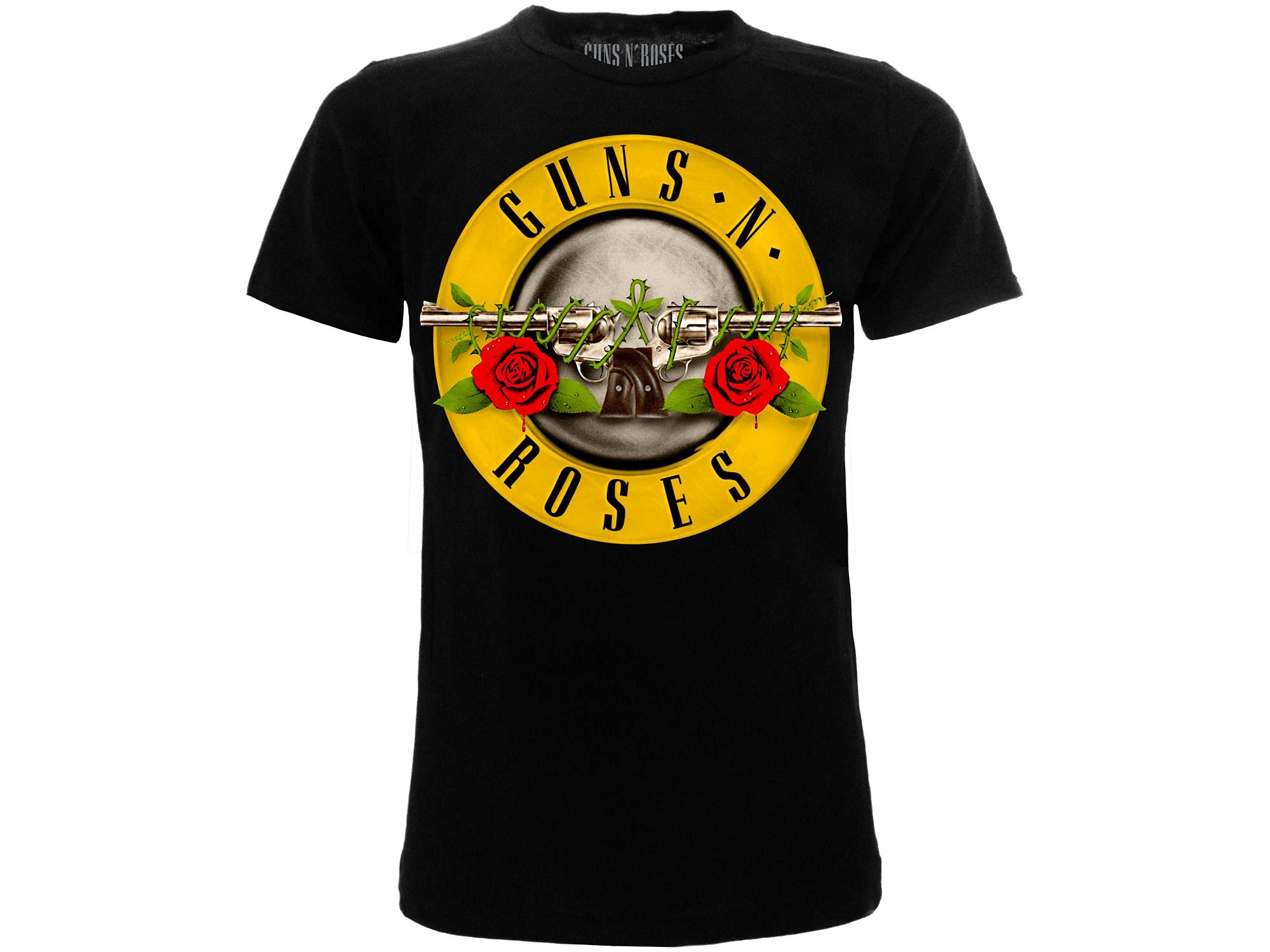 T Shirt Guns N Roses Logo Rose i Rewolwer Oryginalny Symbol zespołu. Wyprodukowane na Licencji. Czarny Unisex. Rozmiary dla dzieci