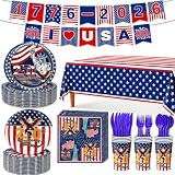 87PCS 250th Anniversary Decorations Set, America 250 Decorations for Everyone, 4th of July Party Supplies, 250 Anniversary usa Decoration for Independence Memorial Day Party Supplies Decor