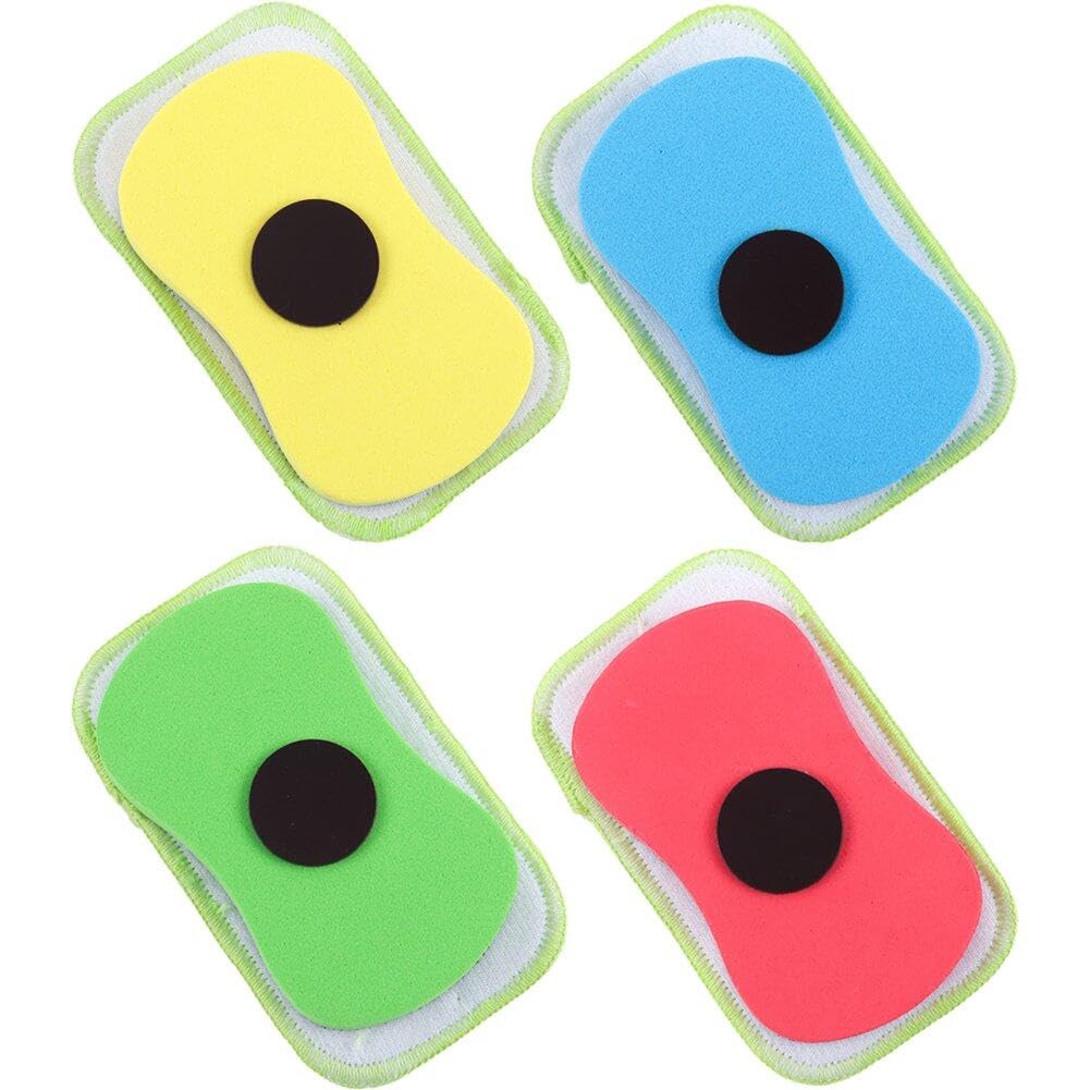 4PCS 분리형 자석 스폰지 화이트보드 지우개 유리 보드 냉장고의 건조하고 젖은 수염 보드 클리너의 자국을 쉽게 청소할 수 있습니다