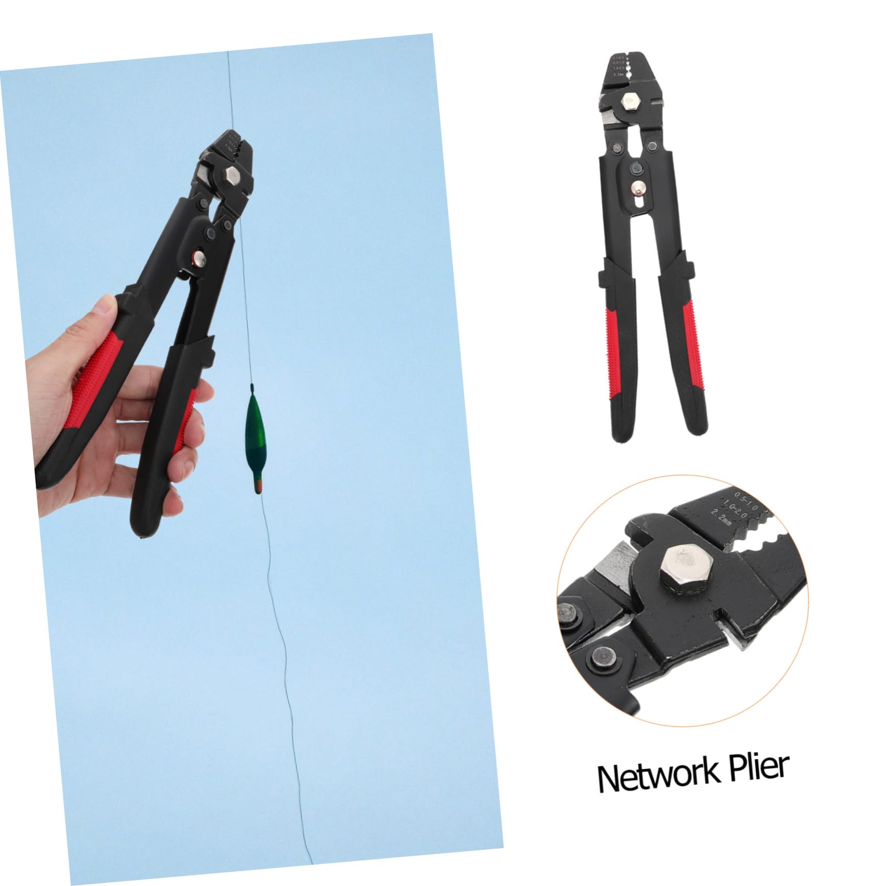Pinza per Crimpare Cavi Metallici Nero, Set 1 Pezzo | Acciaio, Plastico e Alluminio, Impugnatura Confortevole, per Lavori di Crimpatura e Taglio