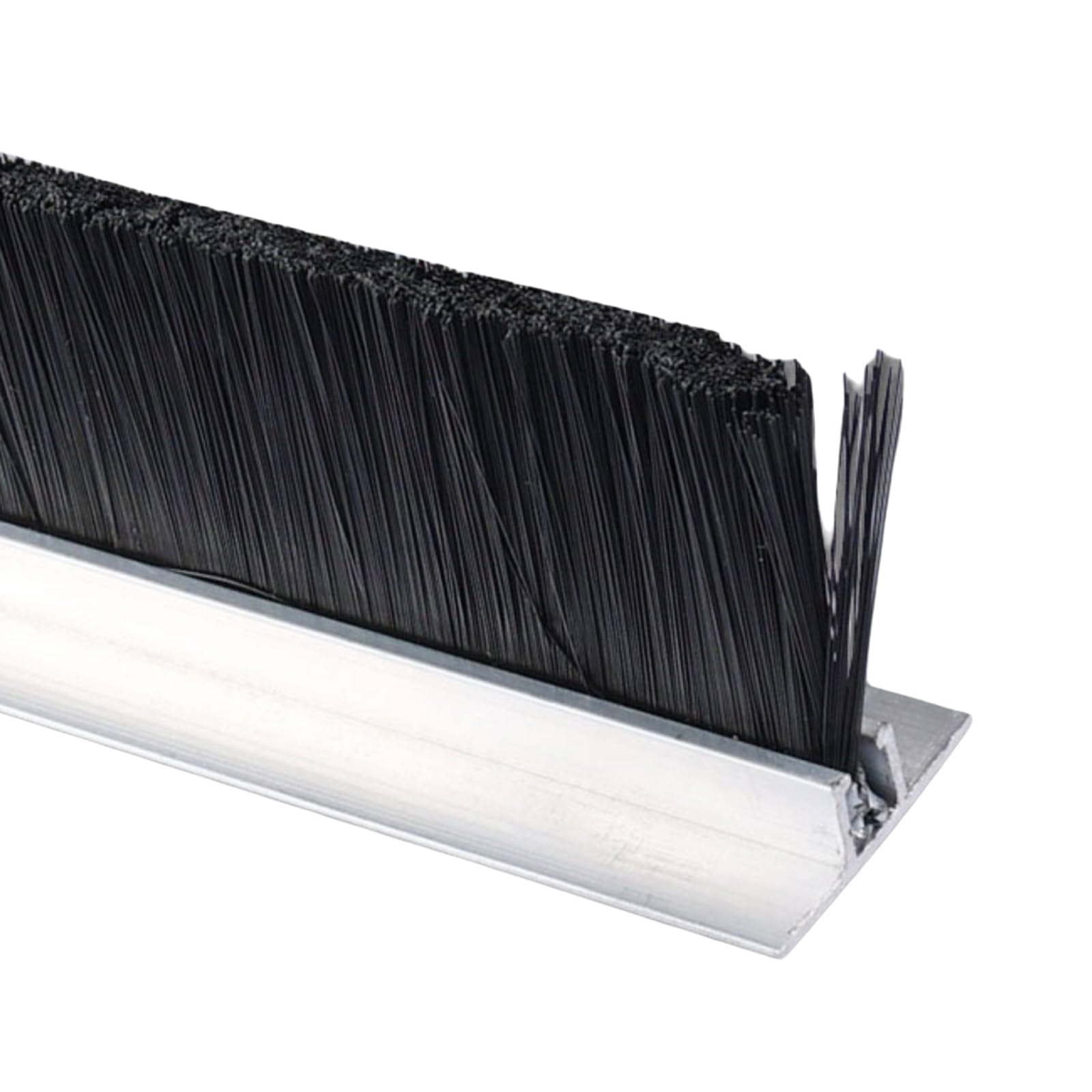 Door Brush Seal Strip, Aluminum Door Bottom Brush Seal Strip, Silver, 10-200mm,Garage& Industrial Draught Excluder(Silver-t Type,60mm)