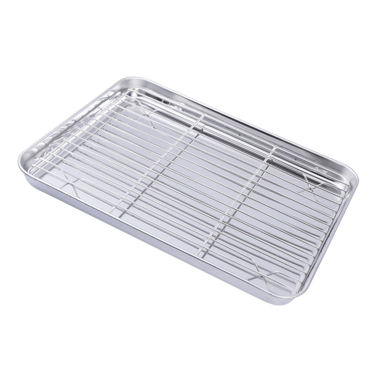 Plaque de cuisson acier inoxydable GALPADA résistante, plateau pâtisserie 2 pièces