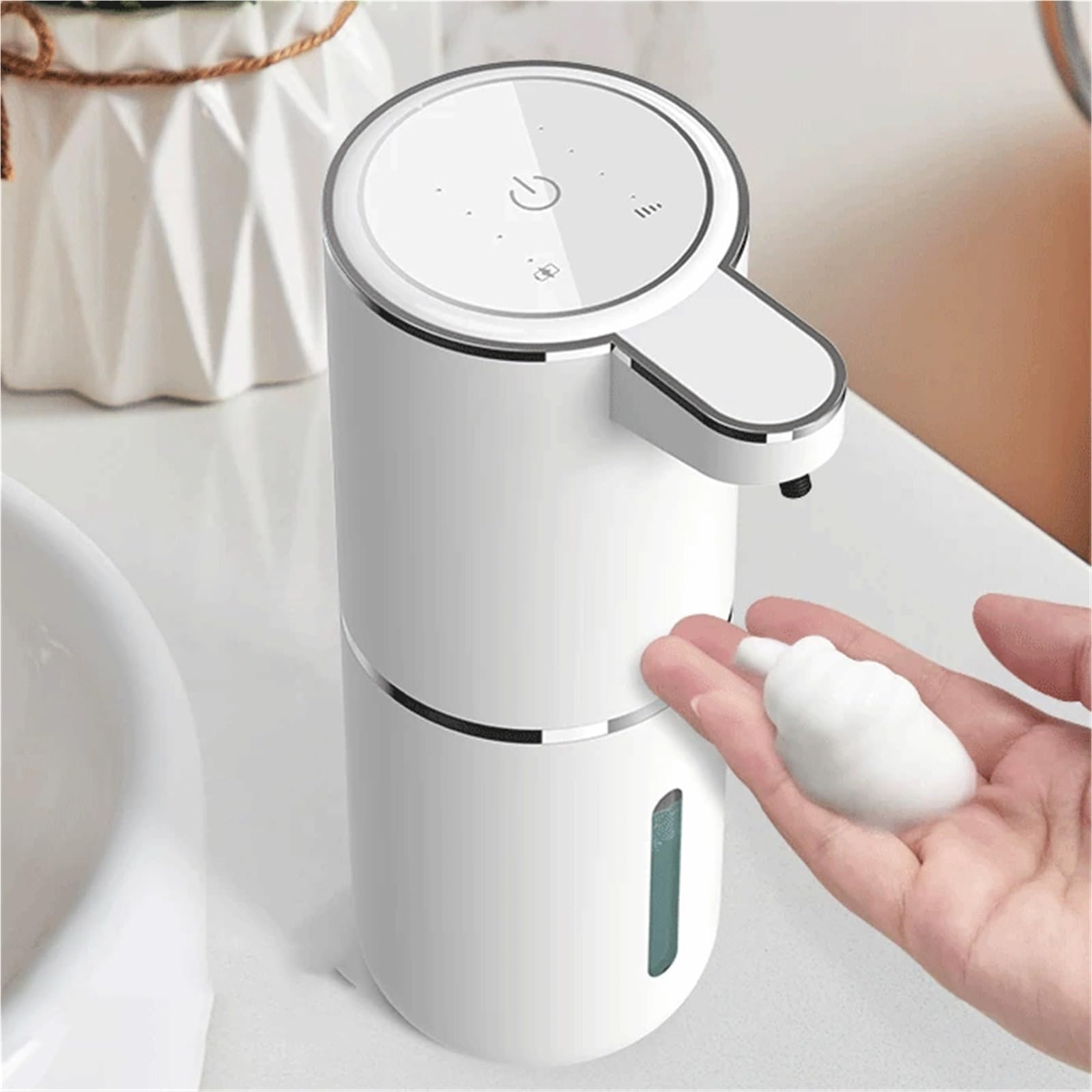 distributore di sapone Dispenser Di Sapone Da Appoggio O Parete: Un'esperienza Lussuosa Che Vale Il Prezzo: Perfetto For Cucine E Bagni(Bianco)