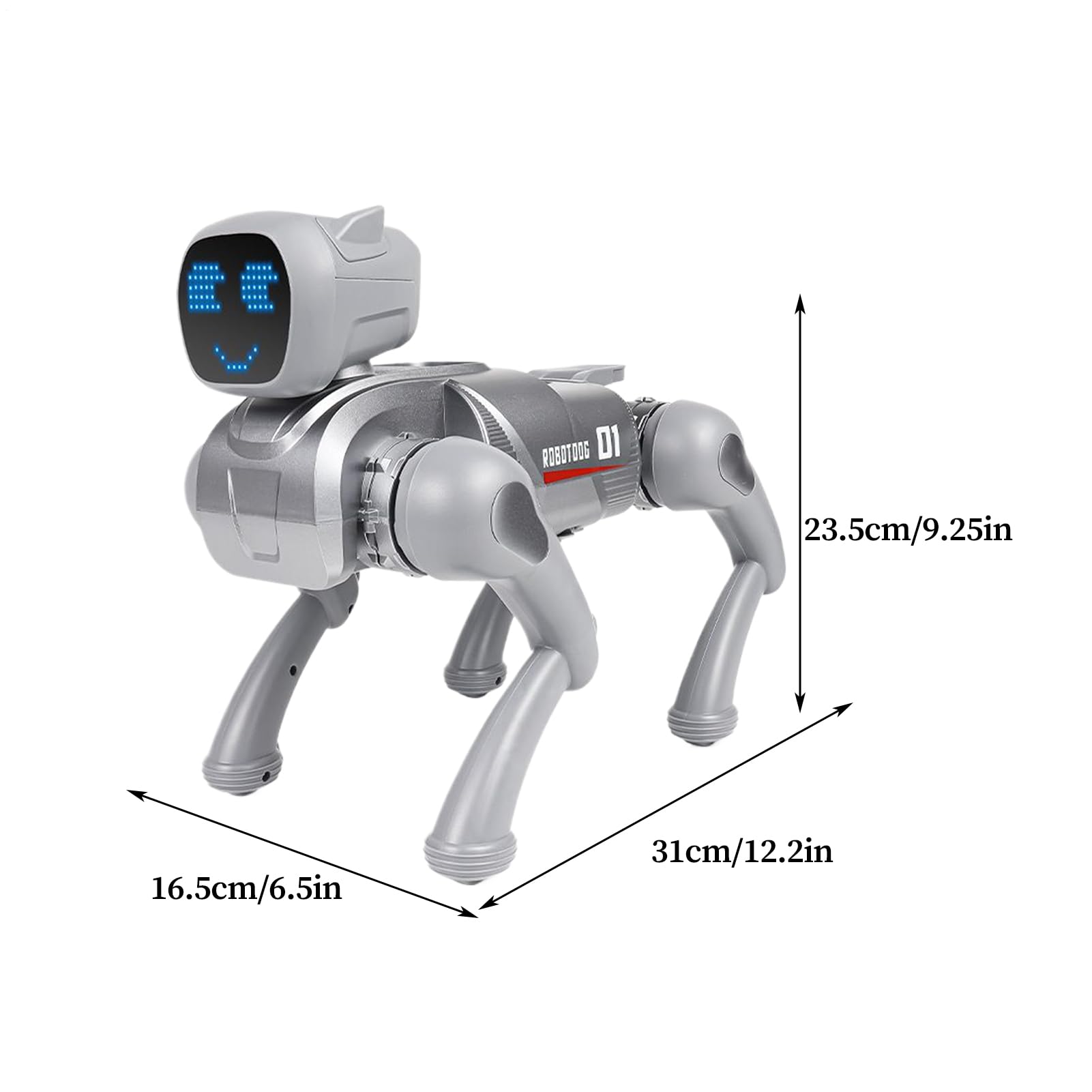Perro Robot Control Por App Voz Interactiva Realista | Perro Robot Acrobacias Cara LED Para Niños Niñas Interior Jardín Aula Preescolar Cumpleaños Festivo Navidad Patio De Recreo