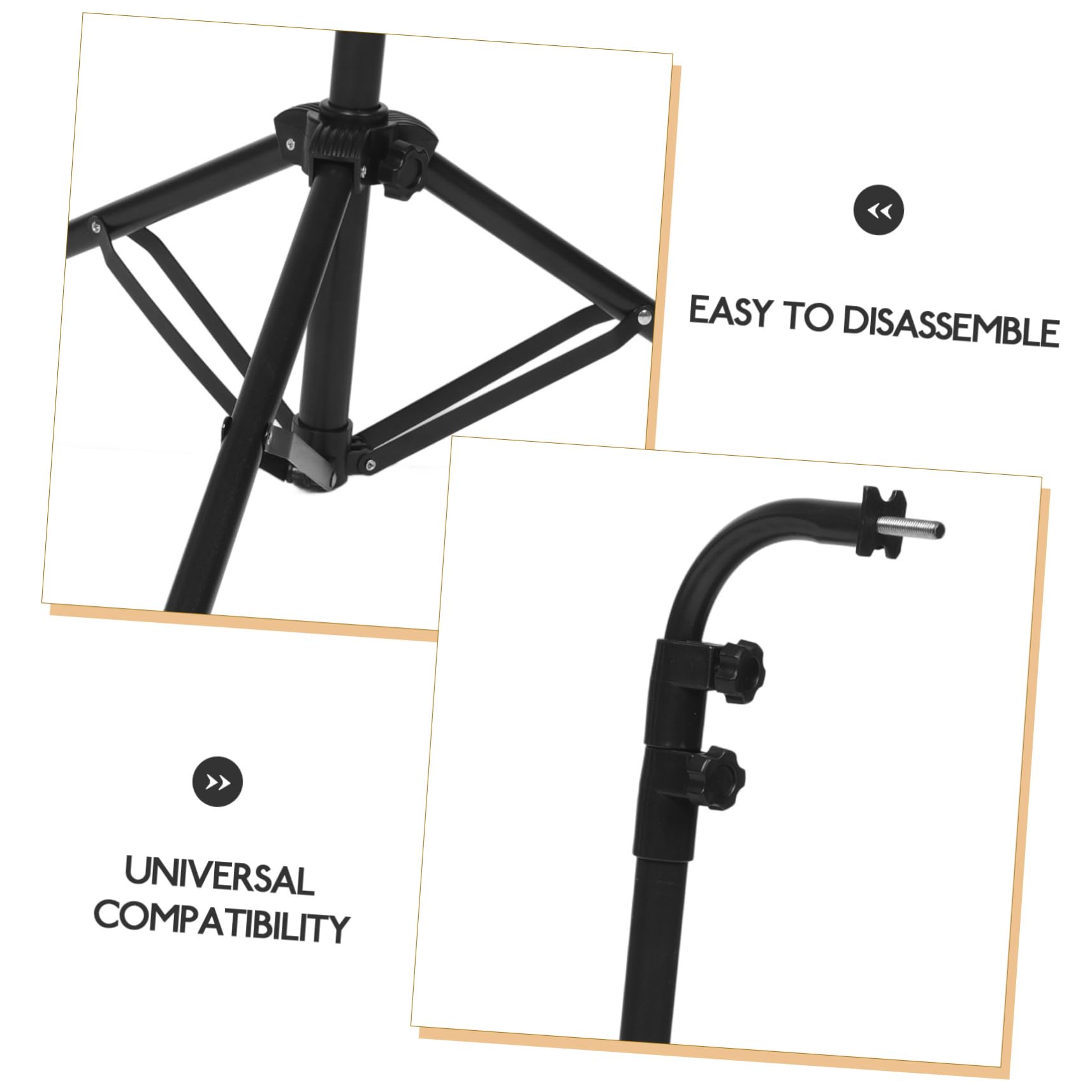 Supporto a Treppiede per Percussioni e Strumenti Sospesi Nero | Acciaio, Struttura Tripode, Smontabile, per Esibizioni su Palco, Supporto per Bar Chimes e Wind Chimes
