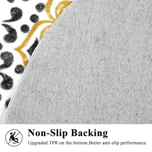 Pauwer Round Area Rug 120 cm Shaggy Soft Touch Carpet Rug Washable Non Slip Home Decor Rug Fluffy Living Room Rug Bedside Floor Rug for Bedroom - Image 3