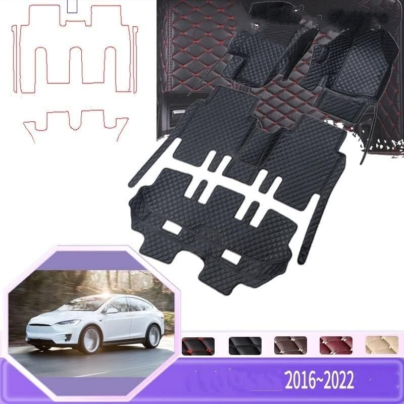 Tapis de sol pour voiture Tesla Model X 2016-2023 protection 7 places