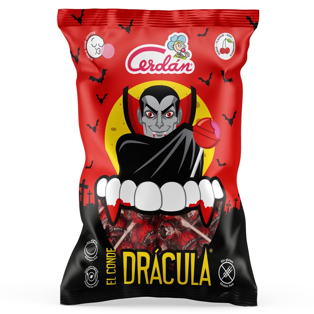 200 LECCA LECCA EL CONDE DRACULA CILIEGIA RIPIENO BUBBLE GUM CHUPA CHUPS BOX