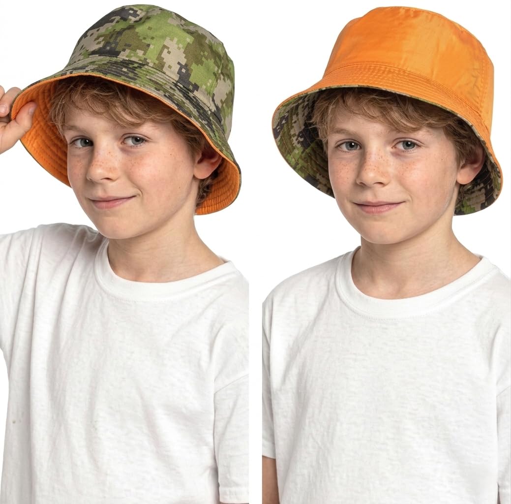 A2z 4 Kids Girls Pixel Boys Reversible - Bucket Hat Az41103 3-6 Yrs