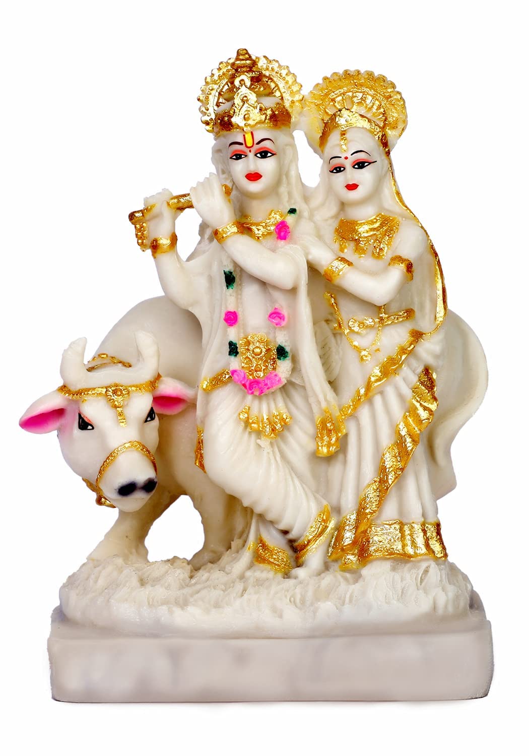 Idole Radha Krishna Vache Dieu figurine religieuse pooja pour cadeau de crémaillère