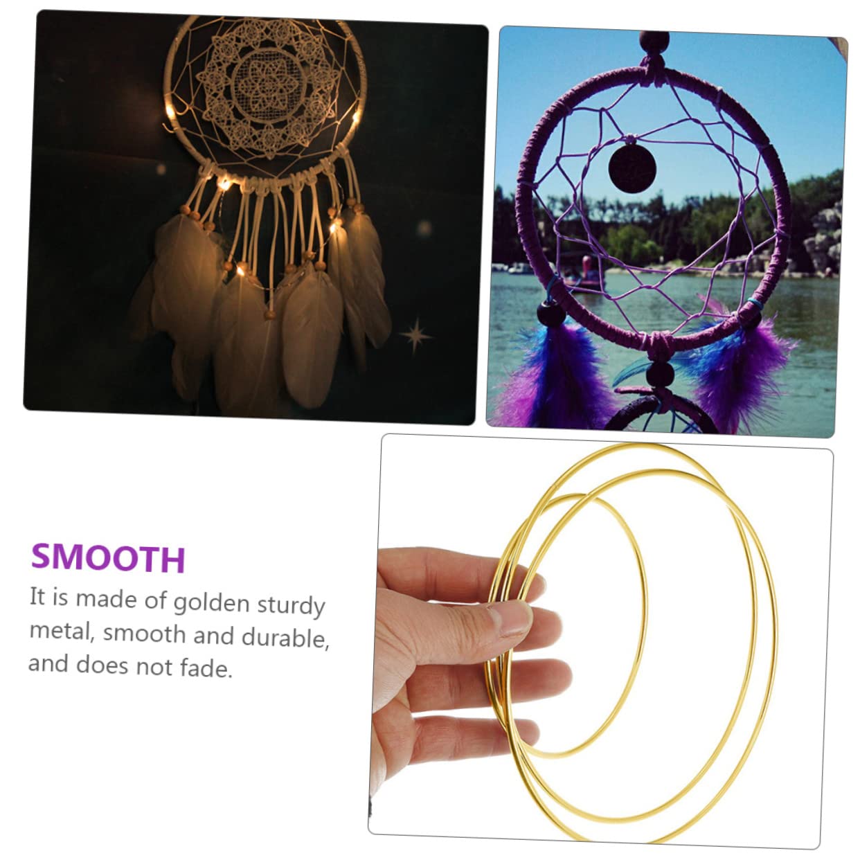 Amosfun 100stücke Metallringe Für Dreamcatcher Runde Craft Hoops Für Bastelprojekte Hochzeitskränze Und Kreative Dekorationen