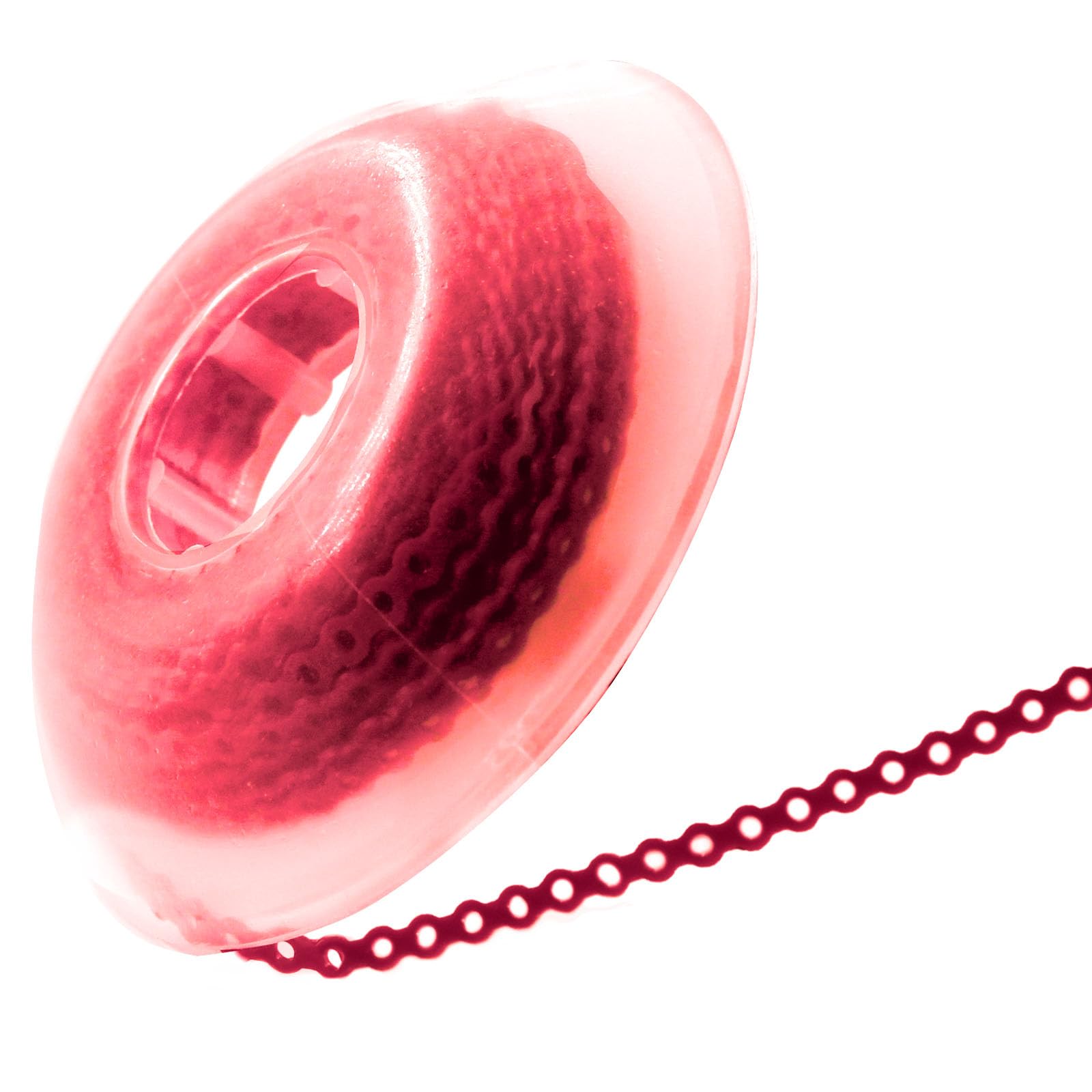 LA MIERE 1 Roll Orthodontic Rubber Chains, Braces Power Chains consisted force in closed, short, long 15''spools (closed, 0.113’’(2.5mm),Red)