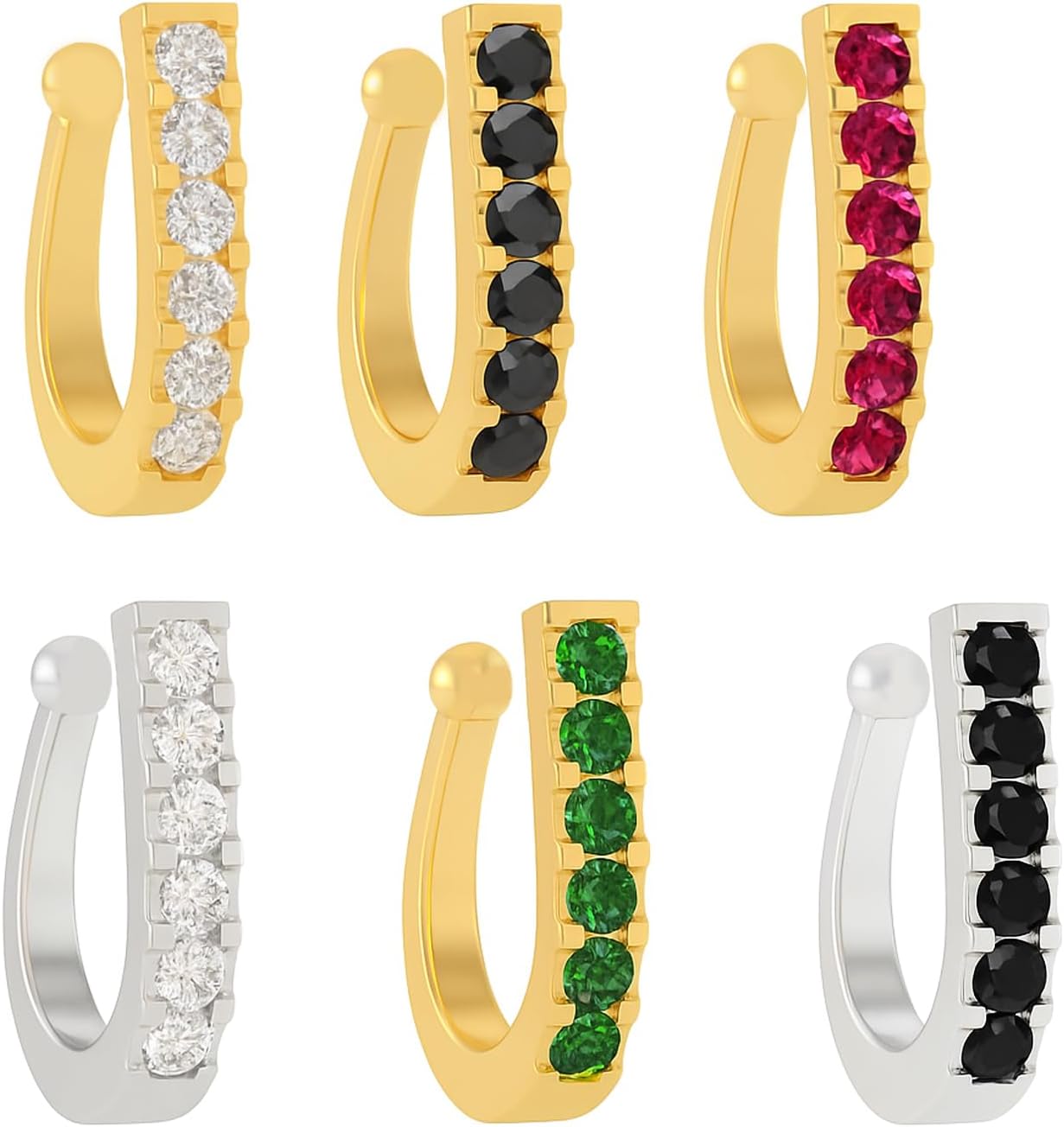 VAMA Fashions Nosepin without Piercing Clip on Pressing type Nath nose ring pin Stud for Women & Girls (nose ring without piercing)