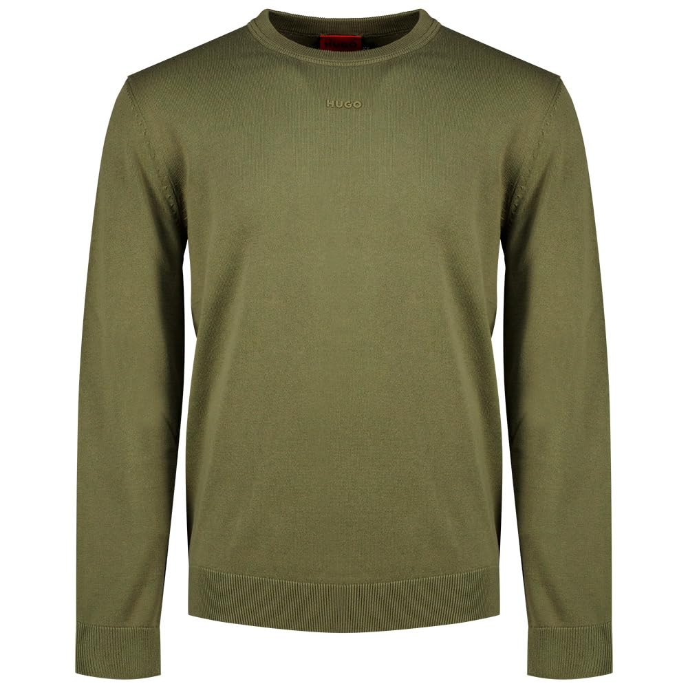 HUGO Herren San Cassius-C2 Slim-Fit Pullover aus Baumwolle mit Logo-Detail
