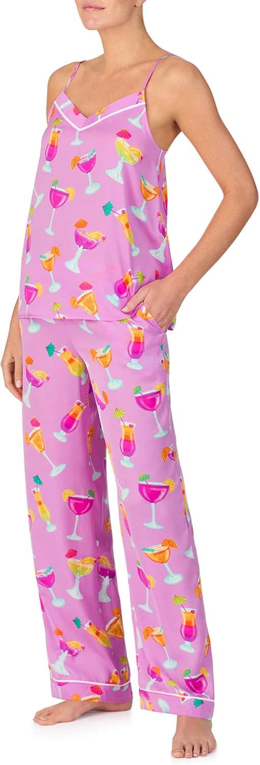 Room Service Womens Pajama Sets, Cami Silk Satin Tank Top with Pants 2 Piece Lounge Sets for Women - Image 2