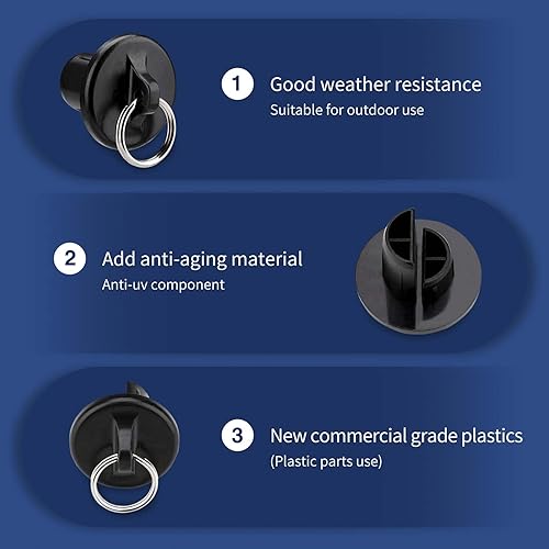 Miniatura 3 de IVYSUN Piezas de repuesto para persianas para exteriores con anillo, doble mejora de resistencia, resistencia a la intemperie, compatible con