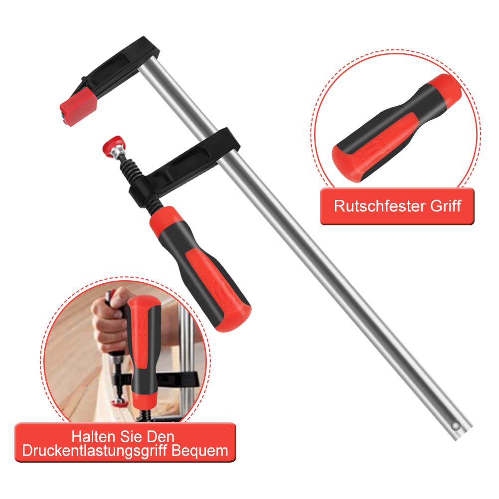 Set Morsetti A Vite 4 Pezzi 600mm - Per Falegnameria, Con Impugnatura Antiscivolo - Foto 6