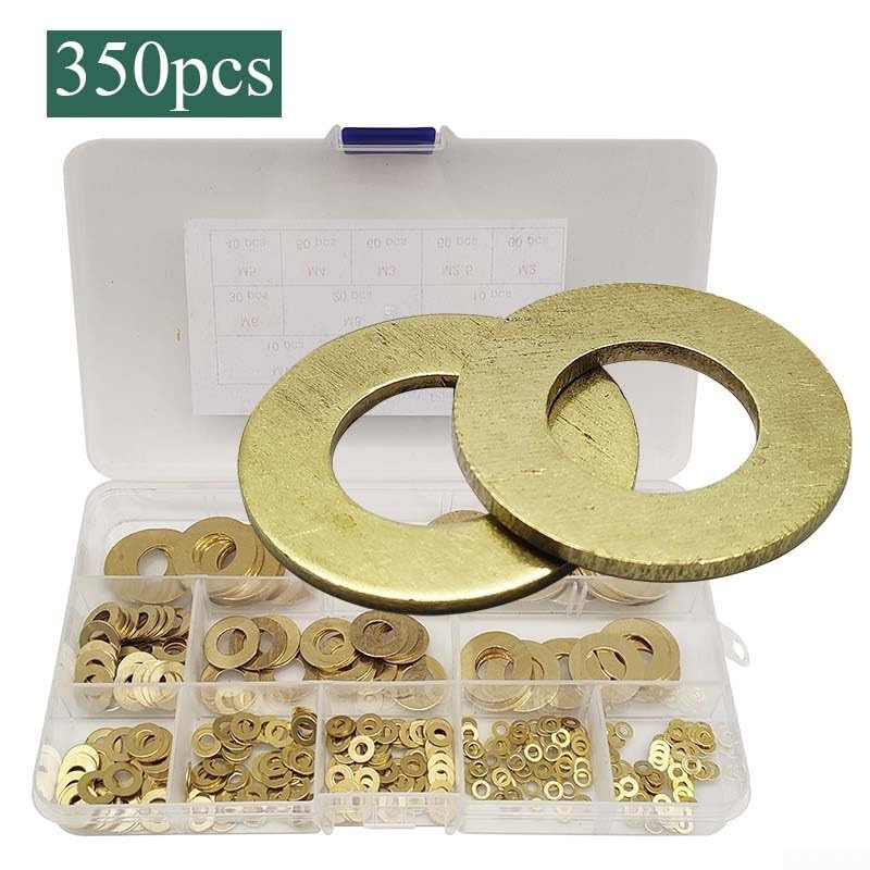 Kit 350pcs Arandelas for para planas for para latón 2mm-14mm Antióxido