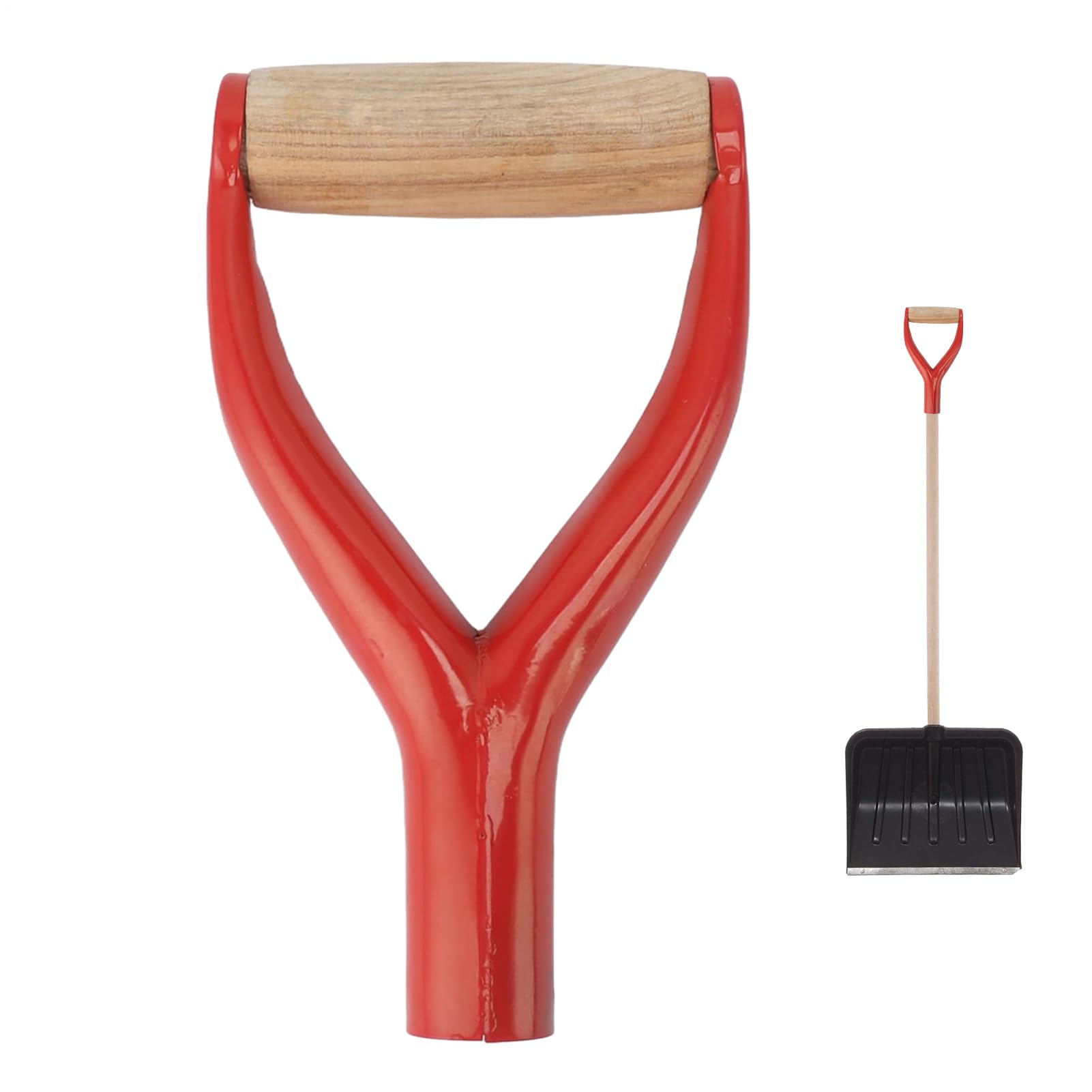 Replacement Shovel Handle | Part Reliable Metal Wood Effort-Saving - Stable D Grip for Shovels Rakes Forks-Scoop-Tool-Shaft-Manual-Hardware-Lawn-Garden-Farm-Digger-Hoe-Trowel-Lever