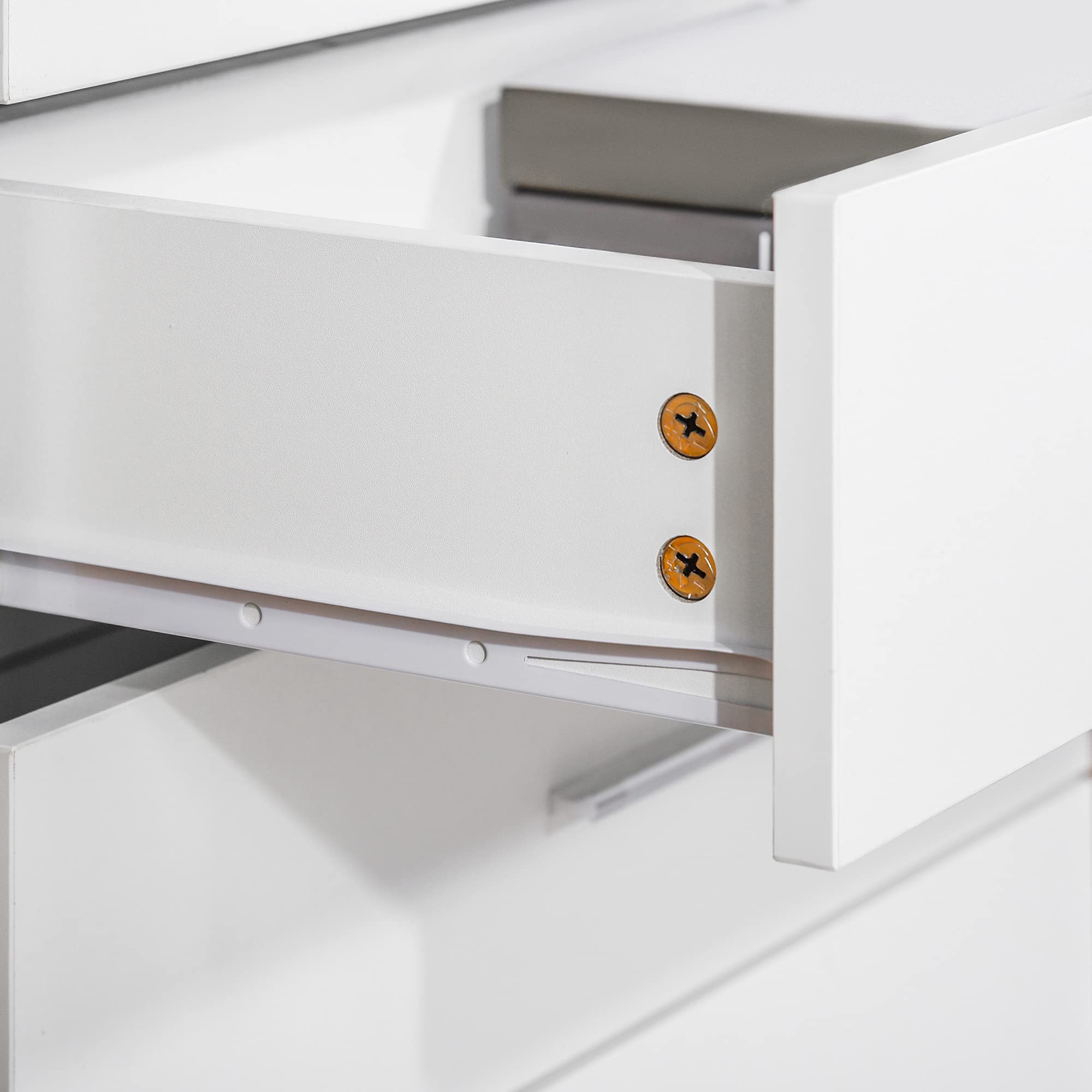 HOMCOM Kommode 4 Schubladen Aufbewahrungsschrank mit Metallschienen Kippschutz