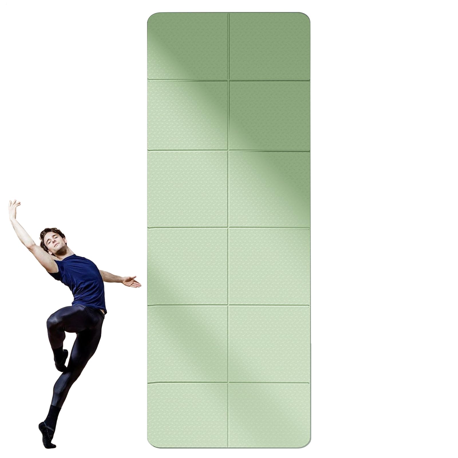 Esterilla de entrenamiento plegable, esterilla de yoga plegable, esterilla de gimnasia portátil, 72 x 24 x 0,1 pulgadas, funciona perfectamente en cualquier suelo para estiramiento, cardio o