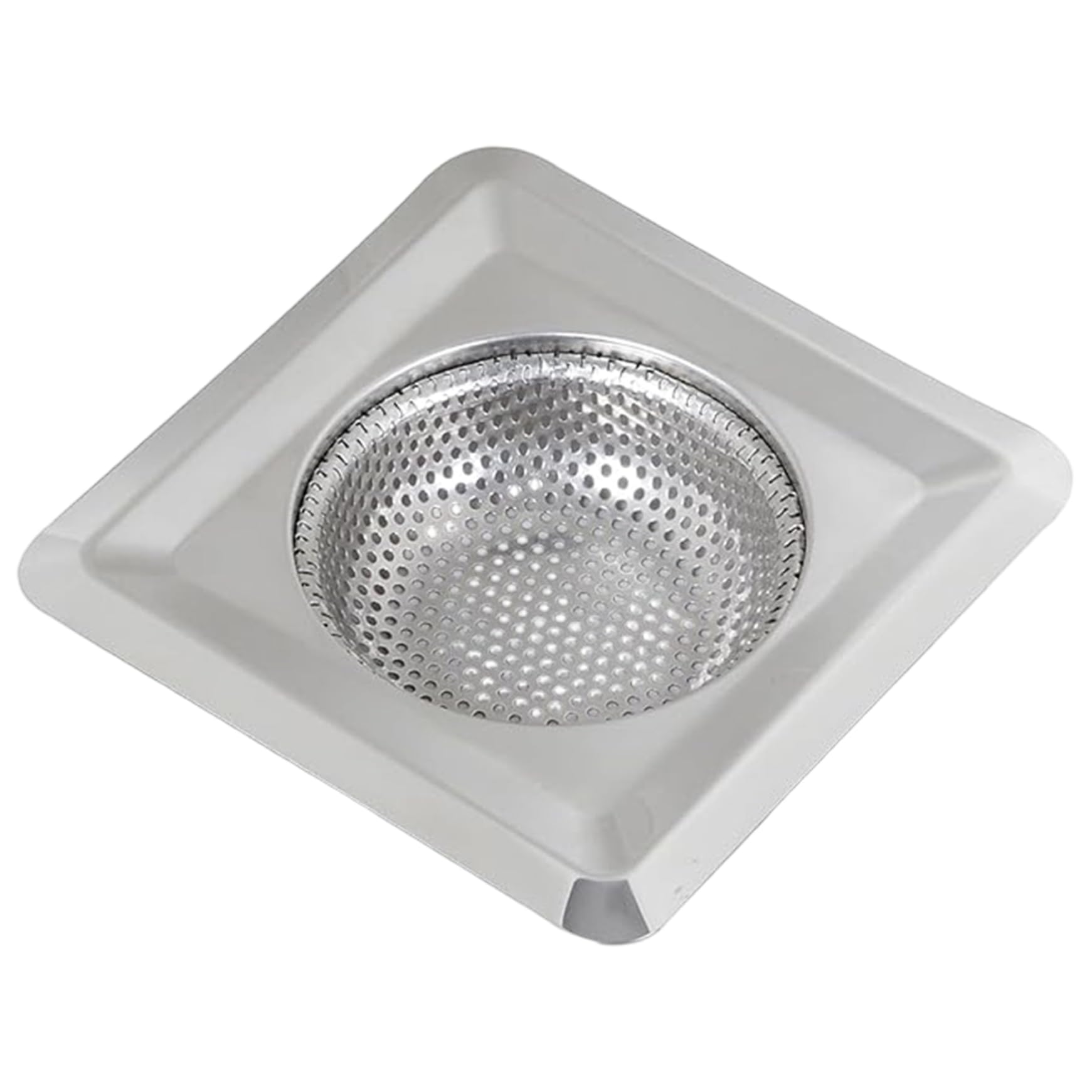 Sink Drain Strainer, 4.3 Inch Square Stainless Steel Sink Strainer Basket, Fine Mesh Drain Hair Catcher for Kitchen Bathroom Basket for Kitchen