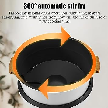 2000W Automatic Cooking Machine, 8L Touch Screen 360 Rotating Food Processor, Three Speed Adjustable, Non-stick Coating, 7 Cooking Modes Cooking Pot for Restaurant, Kitchen, Snack Bar
