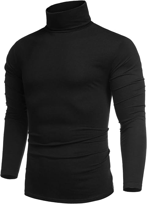 COOFANDY Mens Turtleneck Long Sleeve Shirts Slim Fit Thermal Undershirts