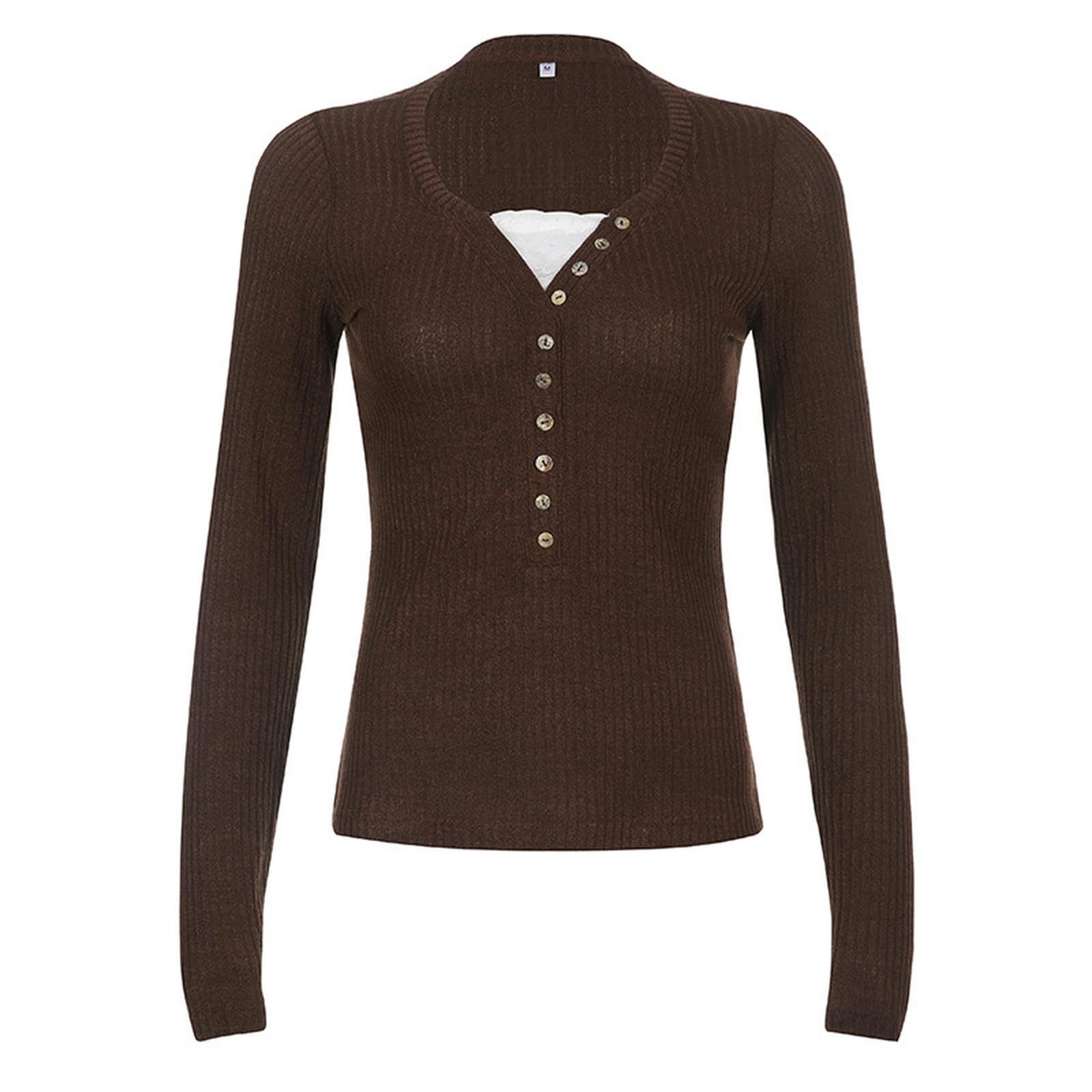 T-shirt en dentelle marron pour dissimuler les rondeurs avec élégance