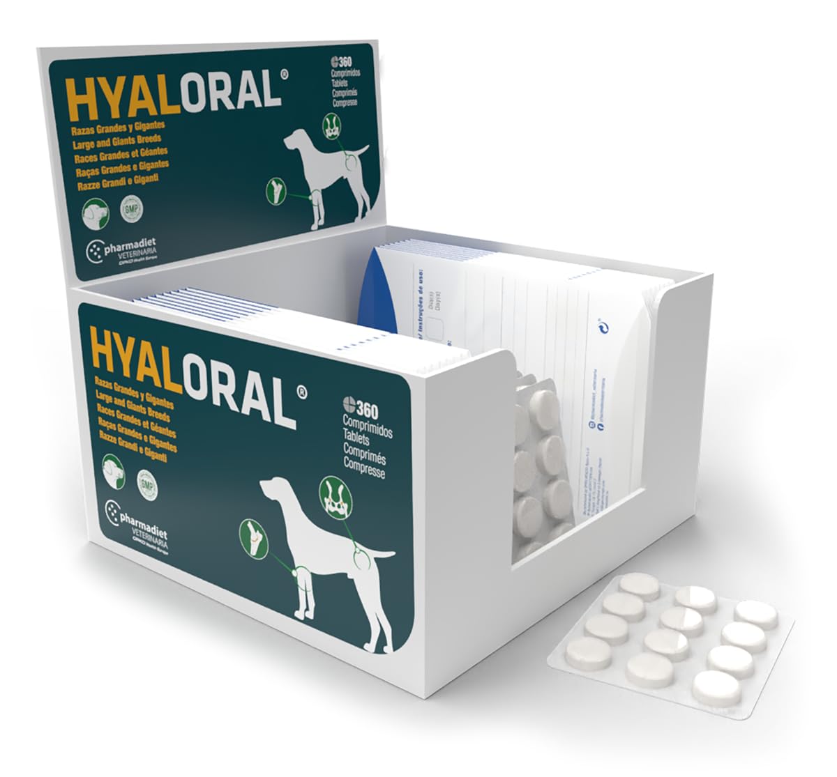 Farmadiet Hyaloral Razas Grandes y Gigantes 30 Blísters con 12 Comprimidos - Total: 360 Comprimidos