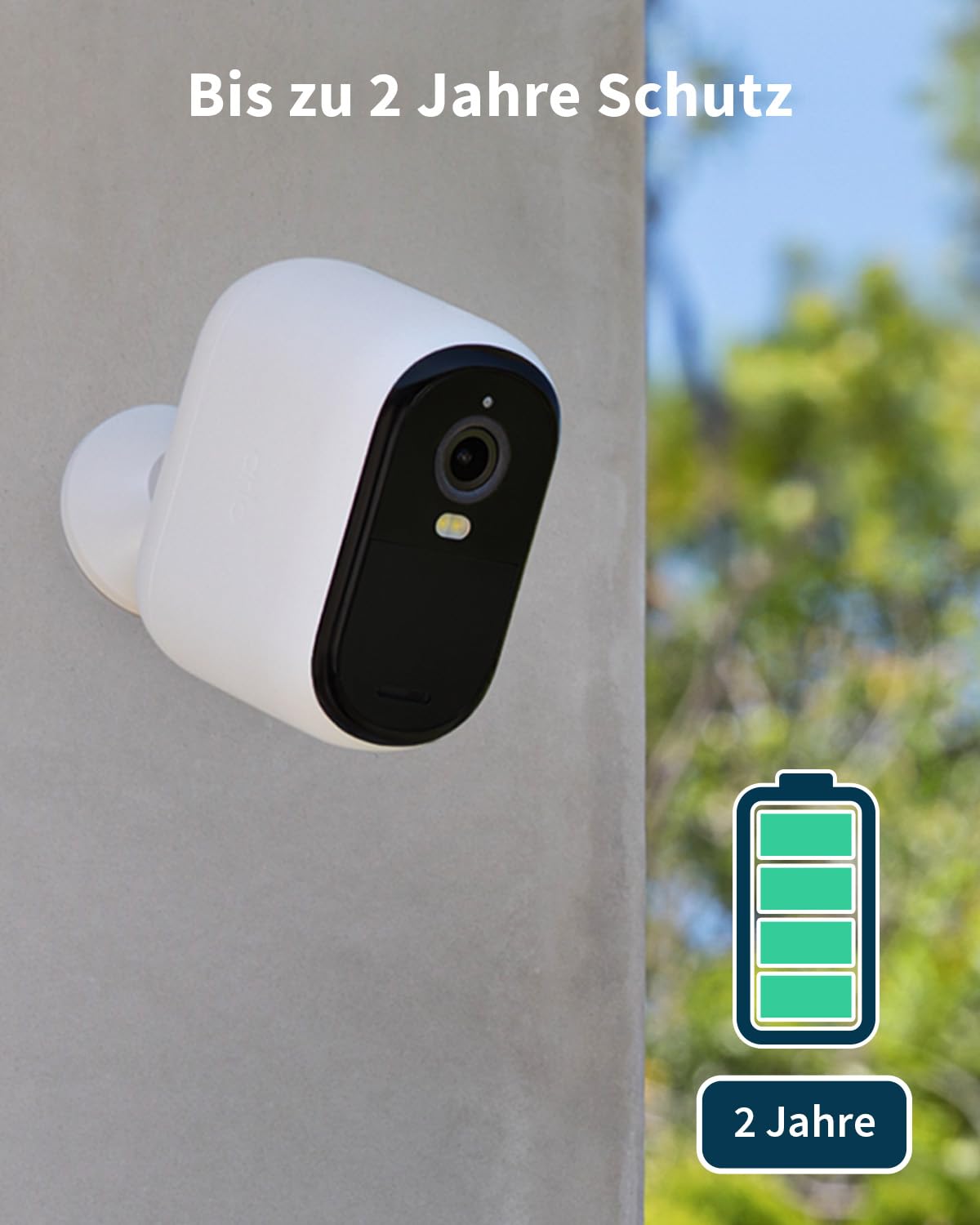 Arlo Essential 2 HD XL Batterie Überwachungskamera Aussen WLAN, Kabellos, 1080p Video, Farbnachtsicht, Licht, Bewegungsmelder, Sirene, 2-Wege Audio, Arlo Secure Plan Testzeitraum, 2 Kameras, Weiß