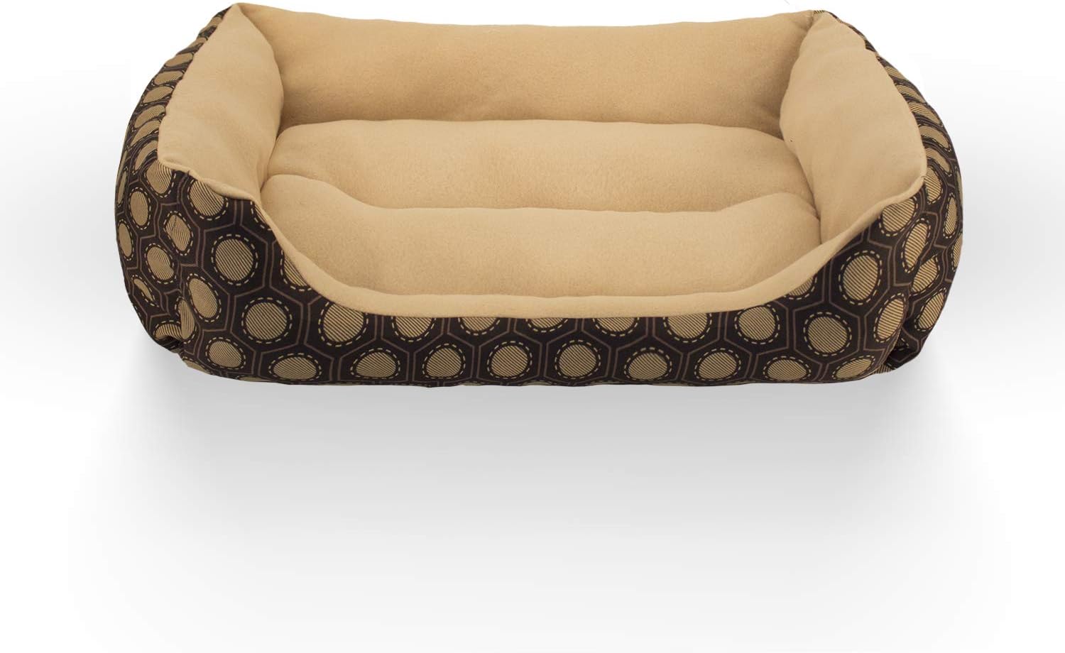HZBOYA Self-Warming Pet Bed for Small Dogs and Cats Rectangle Nest Square House Enjoy Sleep, Machine Washable Sofa Cover Golden Circle