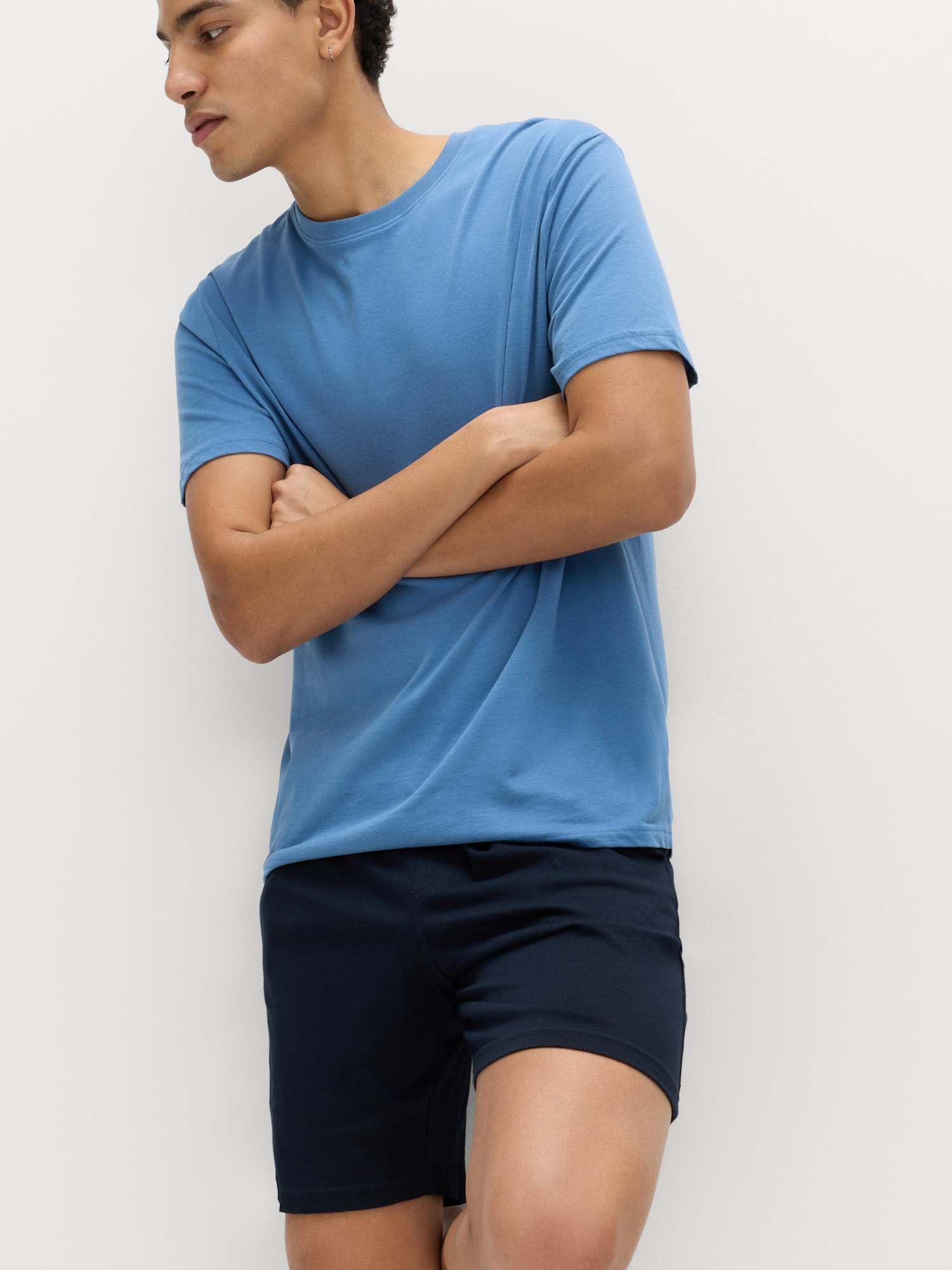 Marks & Spencer Conjunto de Pijama de Algodón Puro para Hombre, Ajuste Normal, Cintura con Cordón, con Bolsillos