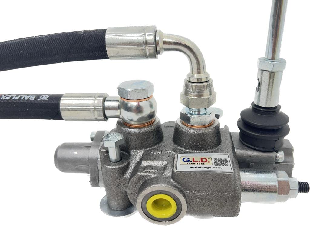 Kit Distributore oleodinamico per trattore 1 leva doppio effetto 3/8" 40 Litri 180 bar completo di innesti rapidi PUSH PULL su piastra di fissaggio e tubi