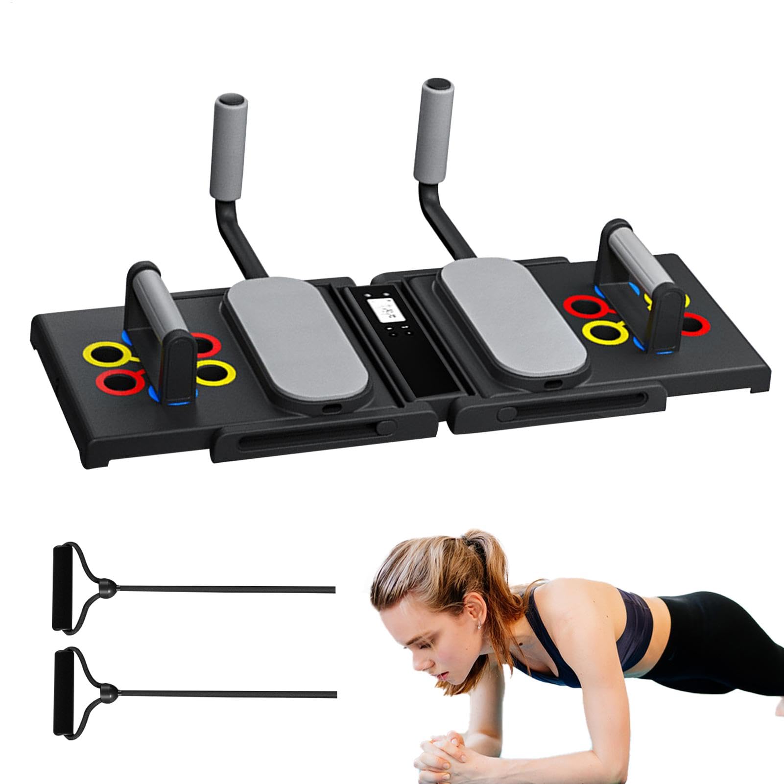 Push -UP Tarjeta de Fitness, Tarjeta push -up portátil, tarjeta push -up multifuncional, soporte de puspup | Accesorios de entrenamiento de fitness multifuncional PILATIS BEAD BRIGI EN LA ALLEZIONE DE