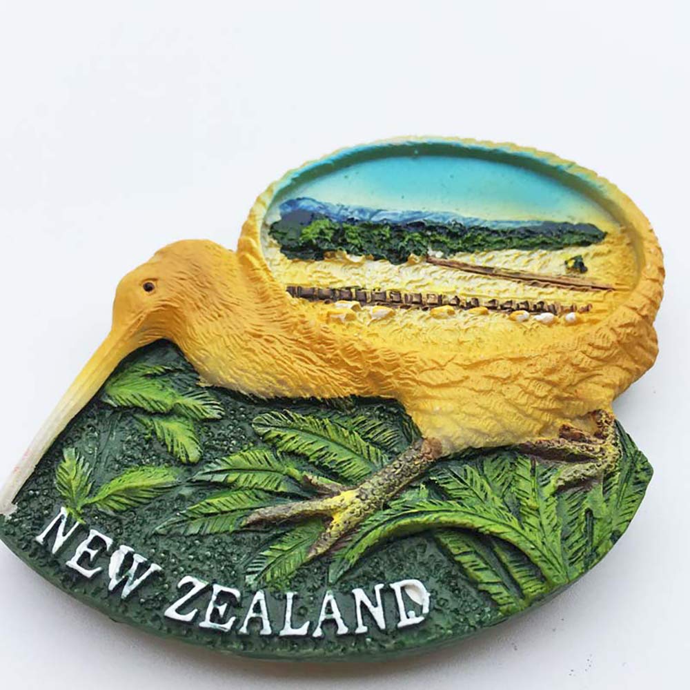 Magnete per Frigorifero 3D in Resina della Nuova Zelanda, Kiwi e Uccello, Souvenir Decorativo per Turisti, Adesivo Magnetico