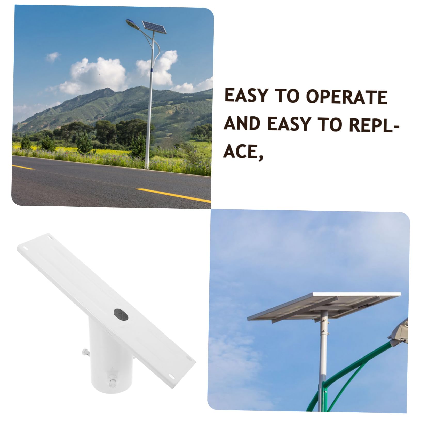 YARNOW Supports De Panneaux Solaires Support De Panneau Photovoltaïque Pour Lampadaire 50 W 80 W Kit De Montage De Poteau Dingénierie Réglable