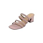 Mochi Women’s Braided Heeled Sandals Strappy Square Open Toe Heels Backless Mules Slip On Block Heels