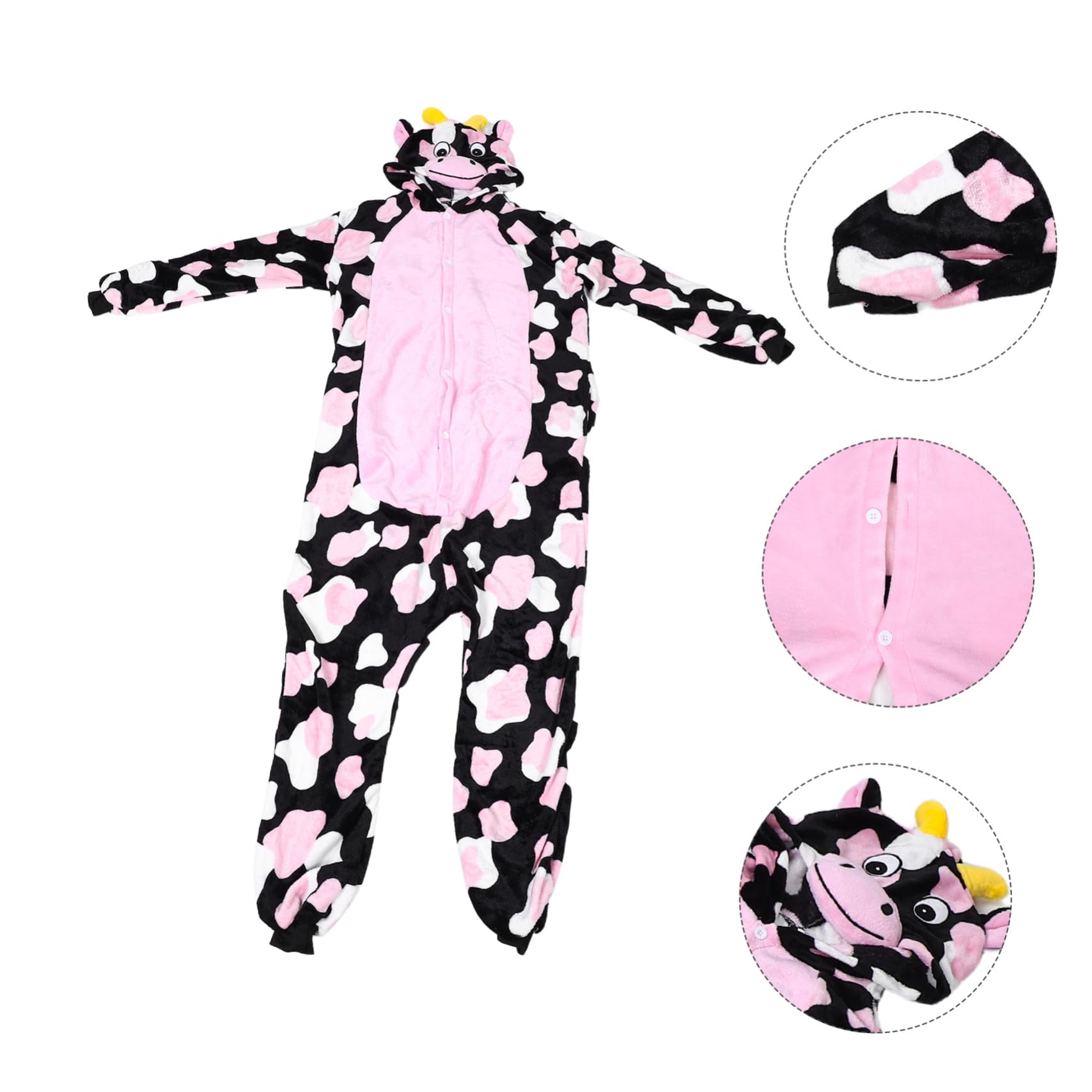 CALLARON Pigiama Onesie in Pile con e Rosa Spesso Unisex per Donna e Costume per Halloween