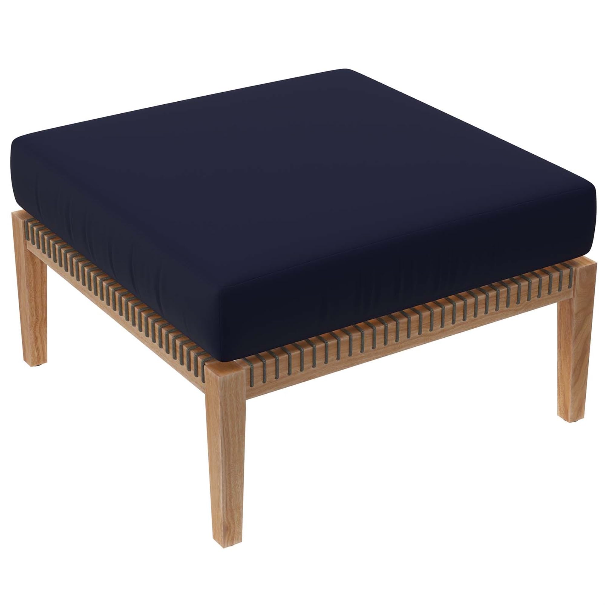 Ergode Clearwater Outdoor Patio Teak Wood Ottoman