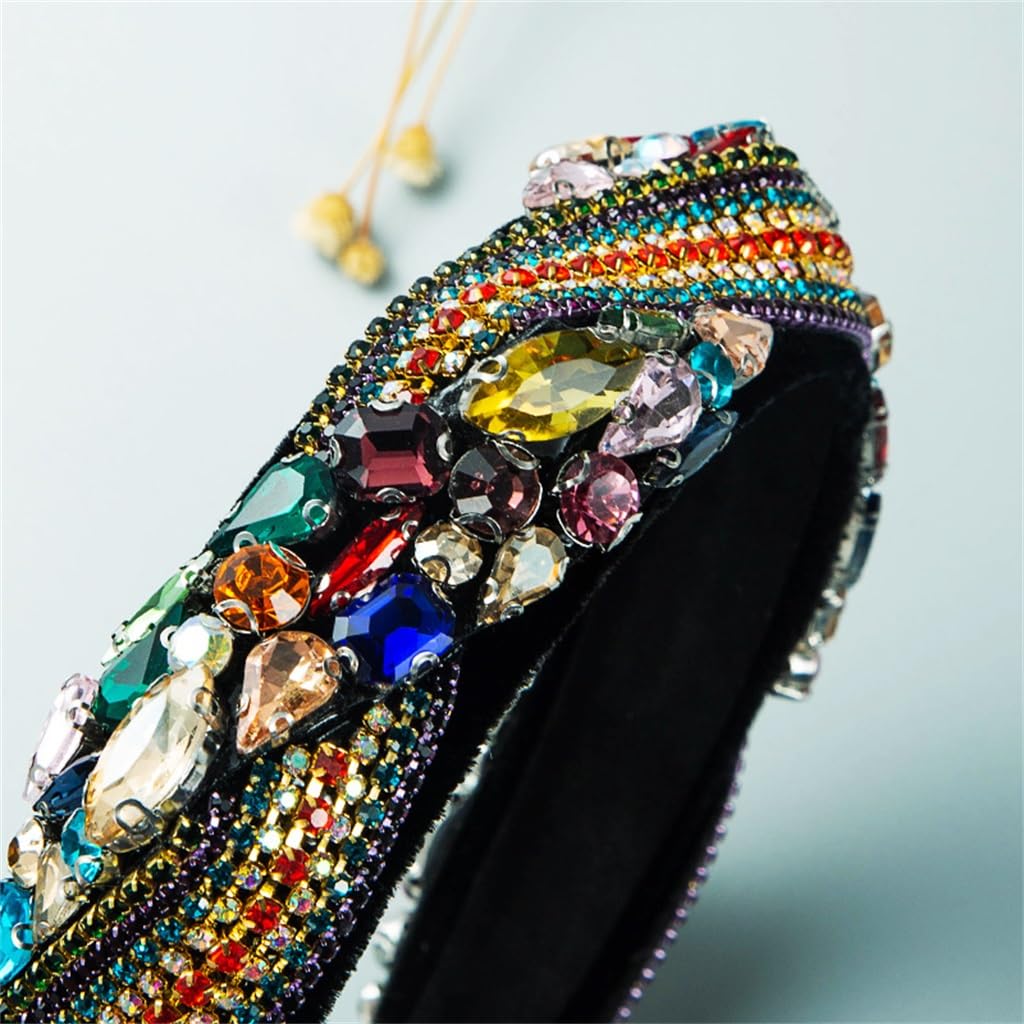 FMURY - Fascia per capelli con catena con strass, accessorio per capelli da donna